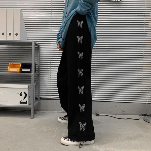 women's pants & capris women casual wide-leg black harajuku loose butterfly print trousers straight high waist hip hop streetwear overs, Black;white
women's pants & capris women casual wide-leg black harajuku loose butterfly print trousers straight high waist hip hop streetwear overs, Black;white