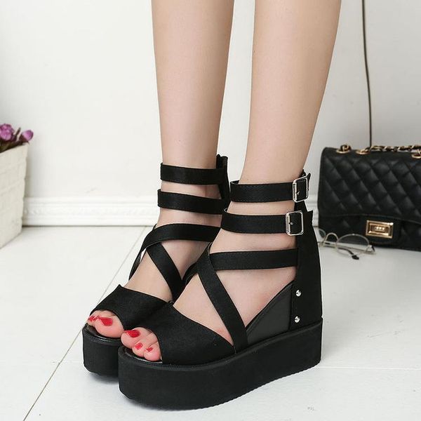 rome high platform wedges women sandals peep toe ankle strap front rear buckle shoes summer solid, Black
rome high platform wedges women sandals peep toe ankle strap front rear buckle shoes summer solid, Black
