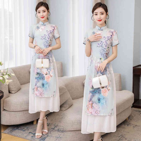 casual dresses summer chinese cheongsam young girl modified vintage floral printed long elegant mandarin collar female qipao 3opd, Black;gray
casual dresses summer chinese cheongsam young girl modified vintage floral printed long elegant mandarin collar female qipao 3opd, Black;gray