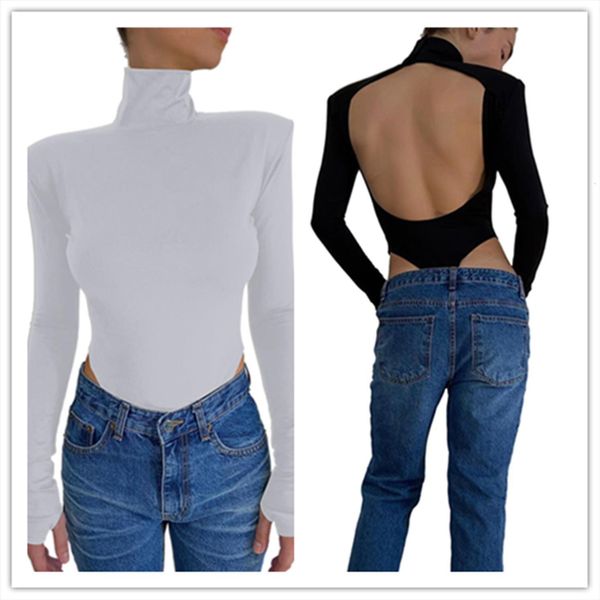 pd solid color autumn womens romper and winter adults backless long sleeve high collar playsuit overalls for, Black;white
pd solid color autumn womens romper and winter adults backless long sleeve high collar playsuit overalls for, Black;white