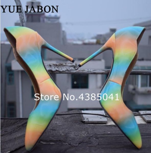 8//12cm colorful women rainbow print pointed toe slip on shallow pumps summer fashion high stilettos heel dress party shoes, Black
8//12cm colorful women rainbow print pointed toe slip on shallow pumps summer fashion high stilettos heel dress party shoes, Black