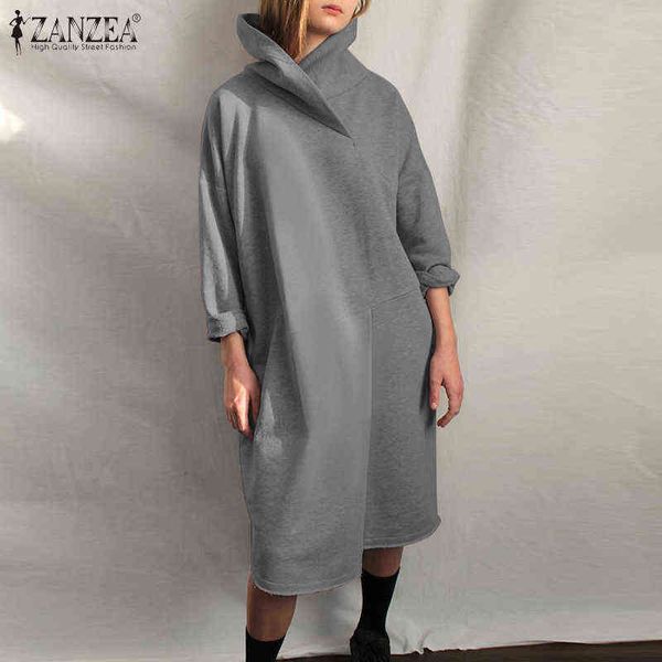 zanzea women midi dress 2021 fashion ladies turtleneck vestidos autumn irregular sundress casual solid robe femme y1204, Black;gray
zanzea women midi dress 2021 fashion ladies turtleneck vestidos autumn irregular sundress casual solid robe femme y1204, Black;gray