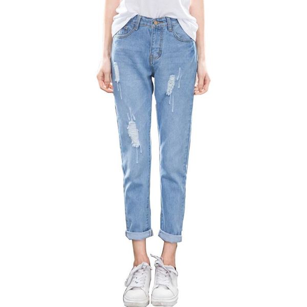 women's jeans women ankle length pants ladies high waist denim pencil vintage ripped slim trousers 11239, Blue
women's jeans women ankle length pants ladies high waist denim pencil vintage ripped slim trousers 11239, Blue
