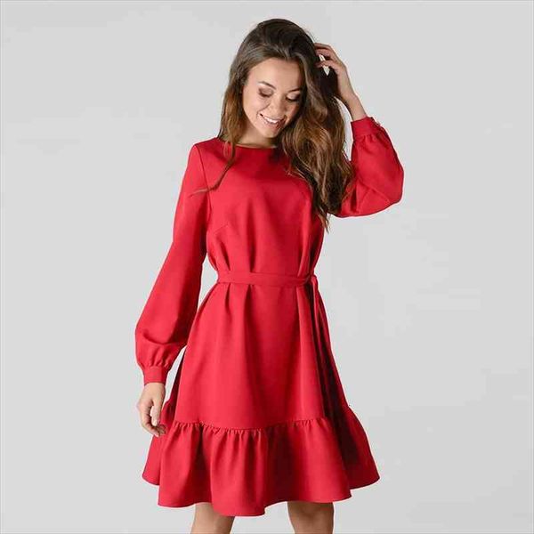 vintage solid a line women dress belt o neck long lantern sleeve ruffles autumn winter casual party mini, Black;gray
vintage solid a line women dress belt o neck long lantern sleeve ruffles autumn winter casual party mini, Black;gray