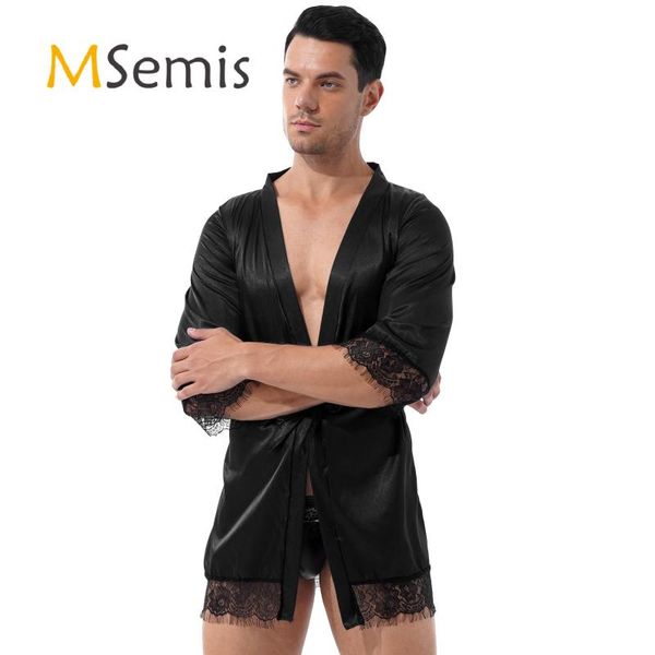 one-piece suits mens long sleeve satin open front bathrobe sleepwear lace trim belted kimono night-robe sissy nightwear male homewear lounge
one-piece suits mens long sleeve satin open front bathrobe sleepwear lace trim belted kimono night-robe sissy nightwear male homewear lounge
