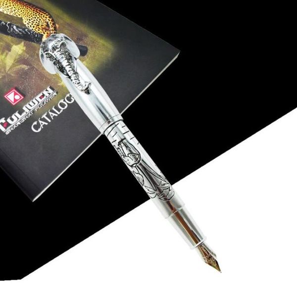 fuliwen creative fountain pen elephant head on cap delicate silver signature medium nib for office & home school pens
fuliwen creative fountain pen elephant head on cap delicate silver signature medium nib for office & home school pens