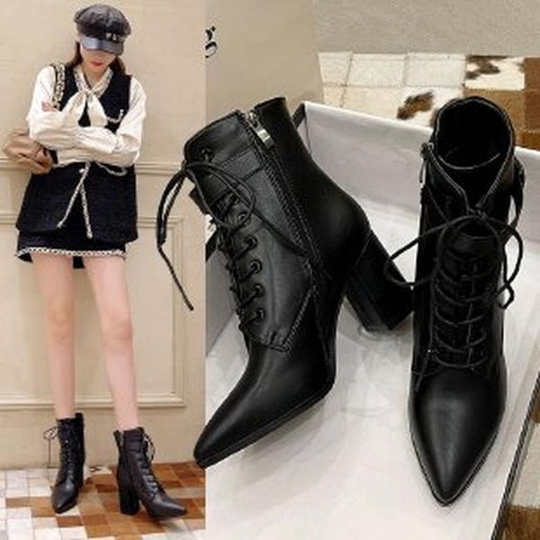 boots winter fashion solid black ankle women pumps shoes pointed toe casual lace up 7cm heels woman booties
boots winter fashion solid black ankle women pumps shoes pointed toe casual lace up 7cm heels woman booties