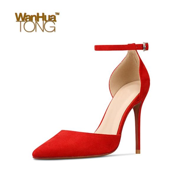 dress shoes wanhuatong fashion business spring ankle strap buckle pointed toe stiletto heel solid colored pumps size45, Black
dress shoes wanhuatong fashion business spring ankle strap buckle pointed toe stiletto heel solid colored pumps size45, Black