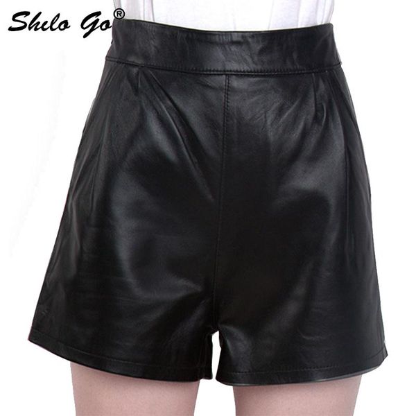 women's shorts leather womens autumn fashion sheepskin genuine black high waist concise office ol zipper, White;black
women's shorts leather womens autumn fashion sheepskin genuine black high waist concise office ol zipper, White;black