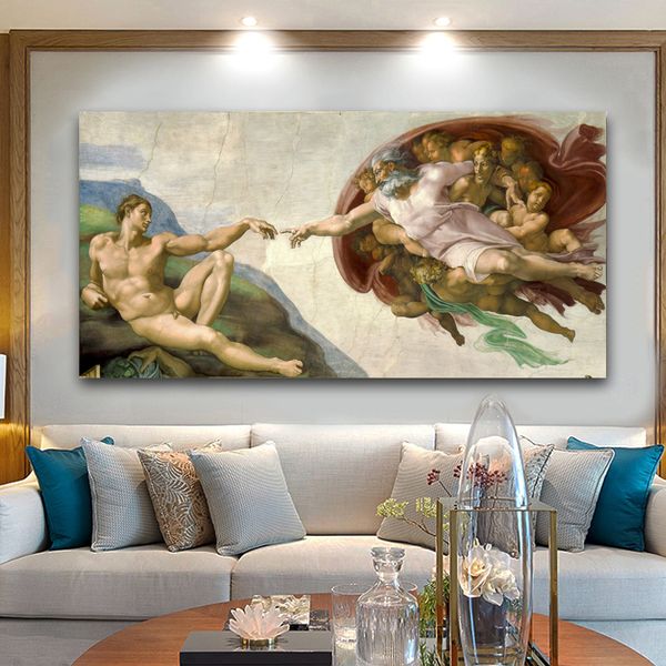 sistine chapel ceiling fresco of michelangelo, creation of adam poster print on canvas wall art picture for living room decor
sistine chapel ceiling fresco of michelangelo, creation of adam poster print on canvas wall art picture for living room decor