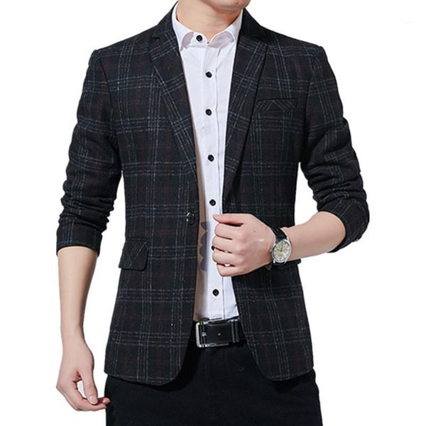 spring autumn male blazer solid grid plaid casual slim fit men's business jacket brand plus size 5xl suit coat suits & blazers, White;black
spring autumn male blazer solid grid plaid casual slim fit men's business jacket brand plus size 5xl suit coat suits & blazers, White;black