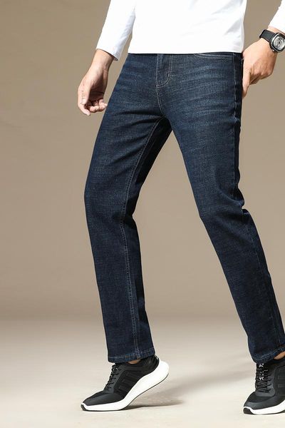 men's jeans autumn and winter dark blue straight through business casual
men's jeans autumn and winter dark blue straight through business casual