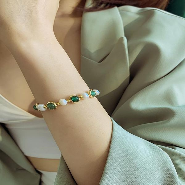 beaded, strands elegant freshwater pearl green crystal bracelet for women sweet fashion charm jewelry adjustable korean wristband hand ring, Black
beaded, strands elegant freshwater pearl green crystal bracelet for women sweet fashion charm jewelry adjustable korean wristband hand ring, Black
