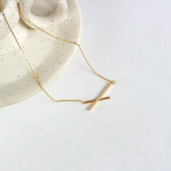 x clavicle alphabet chain cross x necklace clavicle chain, Silver
x clavicle alphabet chain cross x necklace clavicle chain, Silver