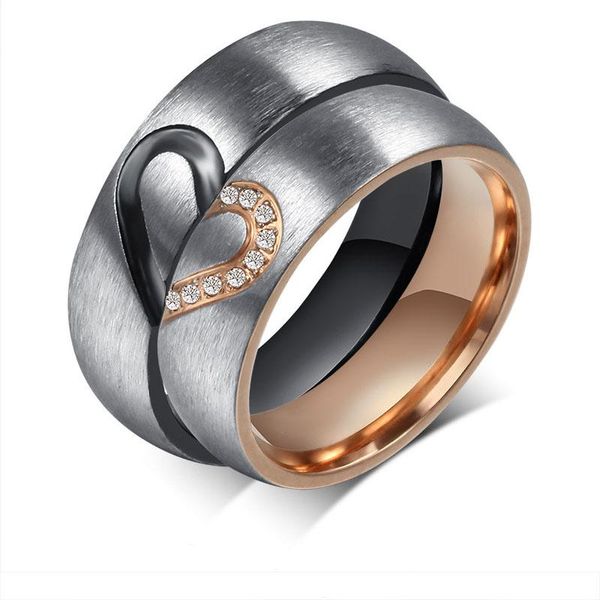cluster rings classic couple ring for women men love heart stainless steel promise wedding jewelry, Golden;silver
cluster rings classic couple ring for women men love heart stainless steel promise wedding jewelry, Golden;silver