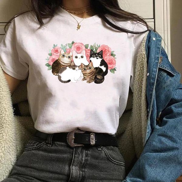 print graphic cartoon watercolor pet womens t shirt cat funny clothing 90s printing clothes lady tees female, White
print graphic cartoon watercolor pet womens t shirt cat funny clothing 90s printing clothes lady tees female, White
