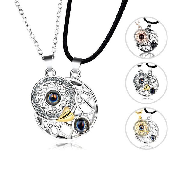 pendant necklaces 2pcs/set magnetic distance couple necklace for lovers 100 languages i love you projection wedding, Silver
pendant necklaces 2pcs/set magnetic distance couple necklace for lovers 100 languages i love you projection wedding, Silver