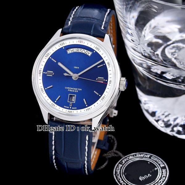 new premier week date watch a457c-bwad cal45 automatic mens watch steel case blue dial gents sport watches leather strap 5 colors, Slivery;brown
new premier week date watch a457c-bwad cal45 automatic mens watch steel case blue dial gents sport watches leather strap 5 colors, Slivery;brown