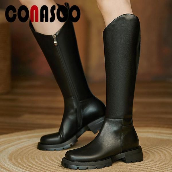 boots conasco fashion women knee high autumn winter warm genuine leather casual elegan shoes concise design woman, Black
boots conasco fashion women knee high autumn winter warm genuine leather casual elegan shoes concise design woman, Black