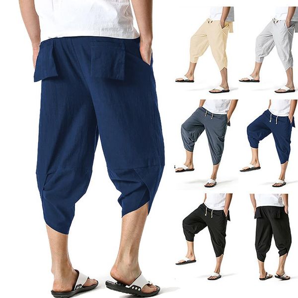 summer fashion men's harlan cropped pants casual solid color linen personalized bag shorts, Black
summer fashion men's harlan cropped pants casual solid color linen personalized bag shorts, Black