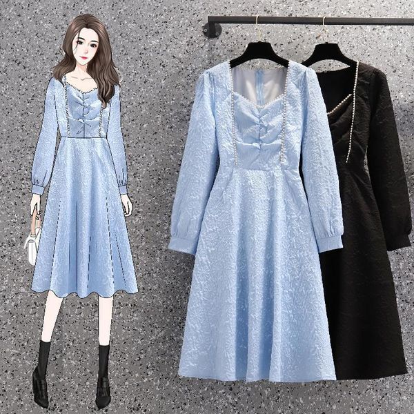 casual dresses black blue nail bead long sleeved plus large size oversize korean fashion kawaii women's elegant autumn for women, Black;gray
casual dresses black blue nail bead long sleeved plus large size oversize korean fashion kawaii women's elegant autumn for women, Black;gray
