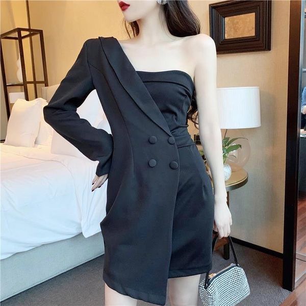 casual dresses summer hepburn designer dress women elegant solid patchwork party mini black high street korean blazer 2021, Black;gray
casual dresses summer hepburn designer dress women elegant solid patchwork party mini black high street korean blazer 2021, Black;gray