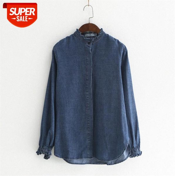 simple style denim shirt, women's art fungus stand-collar cardigan, dark button cardigan #el3l, Black;gray
simple style denim shirt, women's art fungus stand-collar cardigan, dark button cardigan #el3l, Black;gray