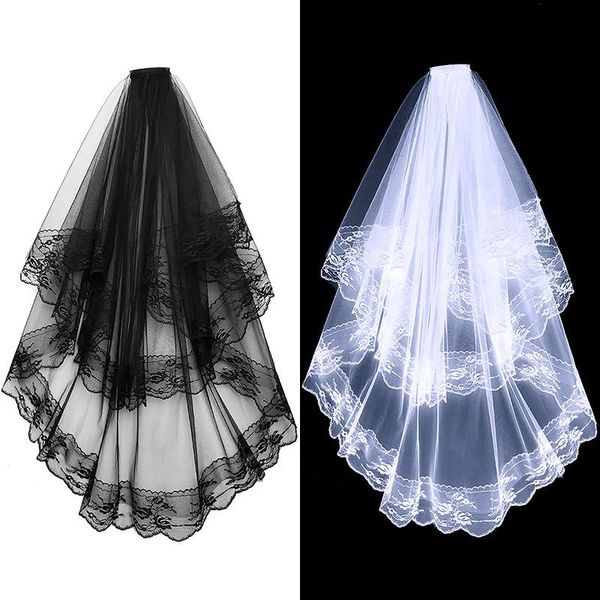 bridal veils wedding two/one layer short lace veil with comb black white for dresses hair accessories
bridal veils wedding two/one layer short lace veil with comb black white for dresses hair accessories