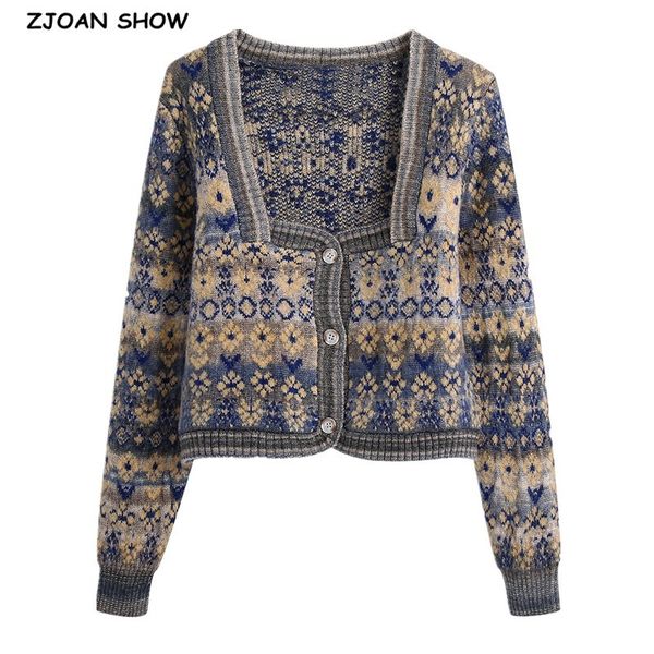 women's knits & tees 2021 retro geometric flower women knitted sweater vintage single-breasted square collar cardigan knitwear lon, White
women's knits & tees 2021 retro geometric flower women knitted sweater vintage single-breasted square collar cardigan knitwear lon, White