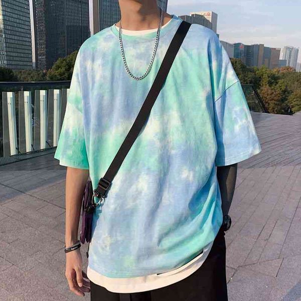 men's t-shirts summer cotton tie dye t-shirt fashion casual short-sleeved t shirt men streetwear loose hip-hop tshirt mens m-, White;black
men's t-shirts summer cotton tie dye t-shirt fashion casual short-sleeved t shirt men streetwear loose hip-hop tshirt mens m-, White;black