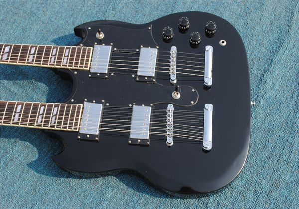 factory-made high-quality guitar 12-string + 6-string double-headed electric guitar. black .sg
factory-made high-quality guitar 12-string + 6-string double-headed electric guitar. black .sg