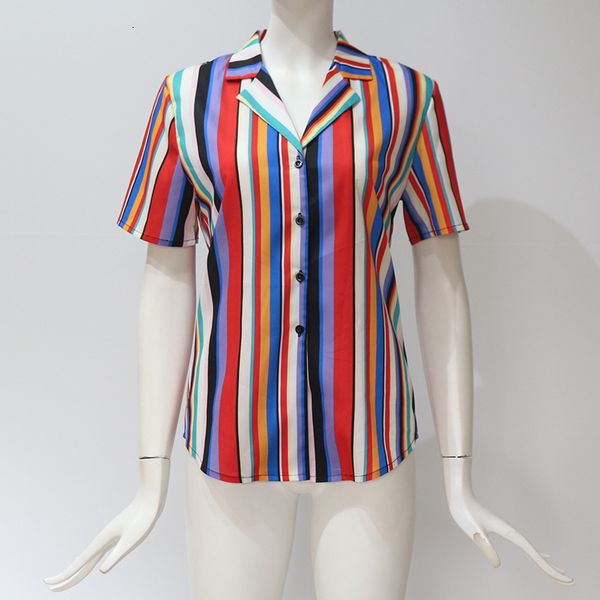 women summer short sleeve chiffon blouse striped turn down collar office shirt casual plus size, White
women summer short sleeve chiffon blouse striped turn down collar office shirt casual plus size, White