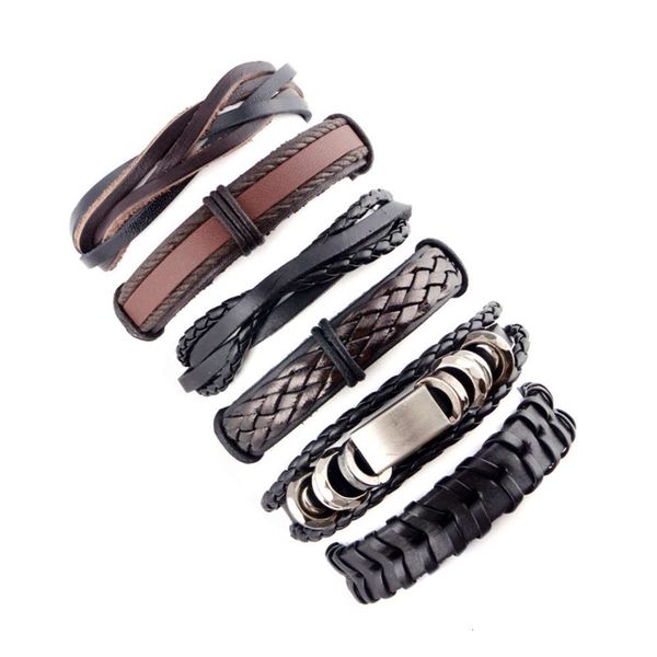 fashion brand hip hop men's 6 piece suit fashion trend hand decoration leather woven bracelet, Golden;silver
fashion brand hip hop men's 6 piece suit fashion trend hand decoration leather woven bracelet, Golden;silver