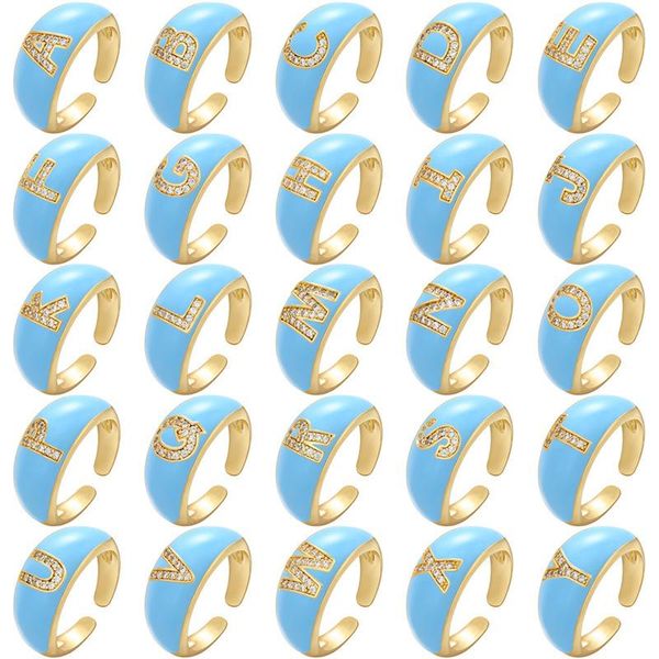 wedding rings blue enamel dripping oil metal width ring for women letter micro pave zircon opening adjustable jewelry, Slivery;golden
wedding rings blue enamel dripping oil metal width ring for women letter micro pave zircon opening adjustable jewelry, Slivery;golden