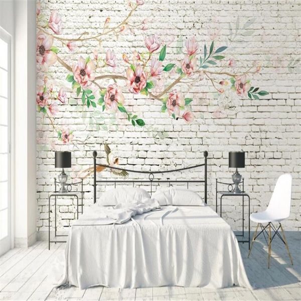 wallpapers custom 3d wallpaper mural hand-painted magnolia flower bird simple brick wall background for living room bedroom decoration
wallpapers custom 3d wallpaper mural hand-painted magnolia flower bird simple brick wall background for living room bedroom decoration