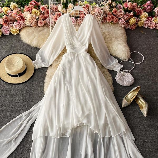 casual dresses zcwxm beach solid white long dress women v-neck holiday asymmetrical 2021 summer korean chic vestidos de mujer, Black;gray
casual dresses zcwxm beach solid white long dress women v-neck holiday asymmetrical 2021 summer korean chic vestidos de mujer, Black;gray