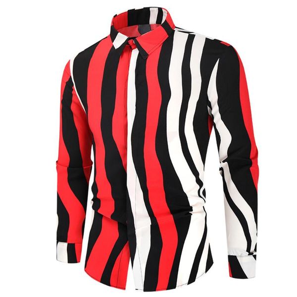 spring and autumn fashion casual men's 3d striped printing slimming long-sleeve shirts, White;black
spring and autumn fashion casual men's 3d striped printing slimming long-sleeve shirts, White;black
