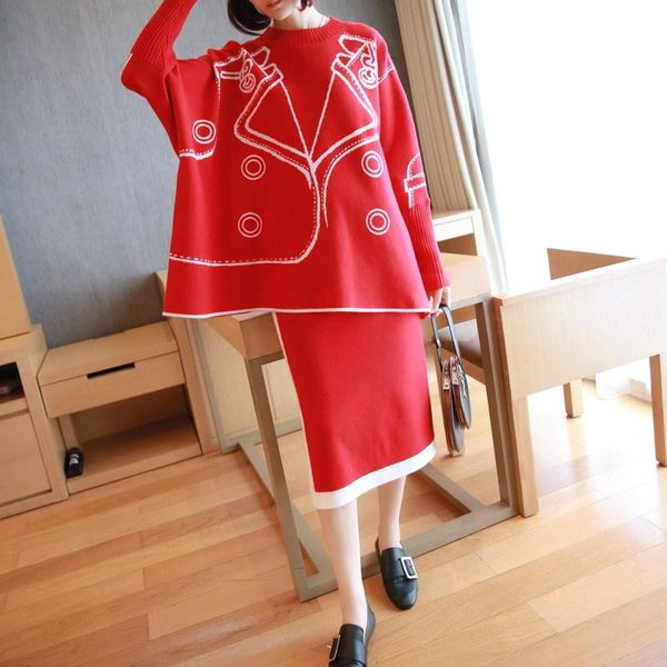 two piece dress fashion loose pluz size knit women's sets 2021 autumn and winter pullovers sweaters wild skirts two-piece f854, White
two piece dress fashion loose pluz size knit women's sets 2021 autumn and winter pullovers sweaters wild skirts two-piece f854, White