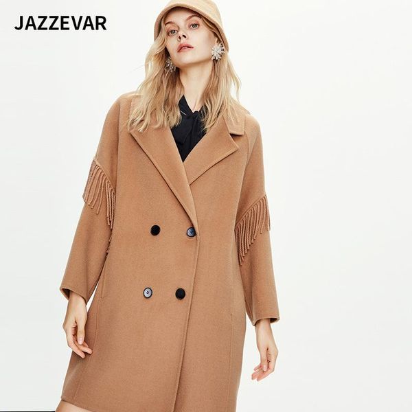 women's wool & blends jiazehua autumn and winter 2021 long double faced coat british leisure tassel show thin, Black
women's wool & blends jiazehua autumn and winter 2021 long double faced coat british leisure tassel show thin, Black