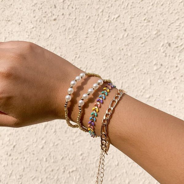 link, chain bracelet for women with retro imitation pearl wheat pastoral fresh rice bead woven birthday party gifts wholesale, Black
link, chain bracelet for women with retro imitation pearl wheat pastoral fresh rice bead woven birthday party gifts wholesale, Black