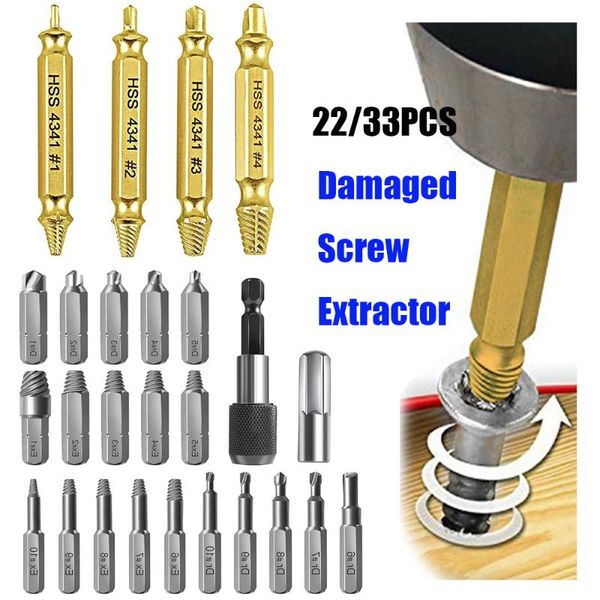 professional hand tool sets 22/33pcs screw extractor set - damaged kit, stripped remover
professional hand tool sets 22/33pcs screw extractor set - damaged kit, stripped remover