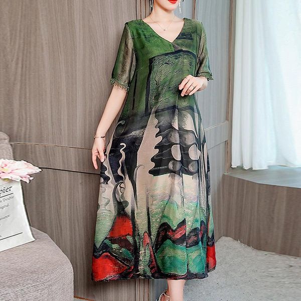 symorhouse summer dress plus size short sleeve vintage prints women casual silk printing v-neck loose dresses, Black;gray
symorhouse summer dress plus size short sleeve vintage prints women casual silk printing v-neck loose dresses, Black;gray