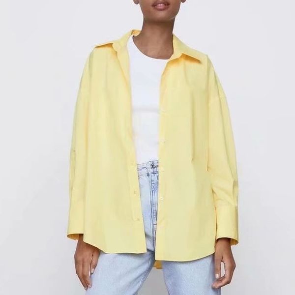 za spring women yellow blouse long sleeve simple shirts office lady female single breasted turn down collar blouses 210422, White
za spring women yellow blouse long sleeve simple shirts office lady female single breasted turn down collar blouses 210422, White