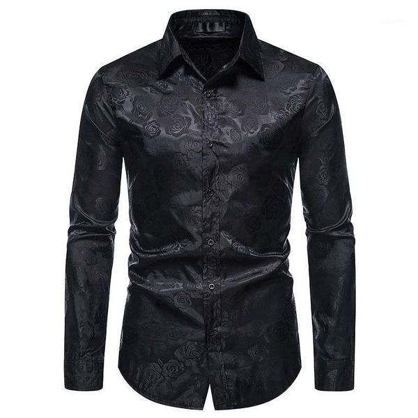 men's casual shirts black rose floral print mens dress 2021 brand slim fit long sleeve shirt men party wedding prom chemise homme 2xl, White;black
men's casual shirts black rose floral print mens dress 2021 brand slim fit long sleeve shirt men party wedding prom chemise homme 2xl, White;black
