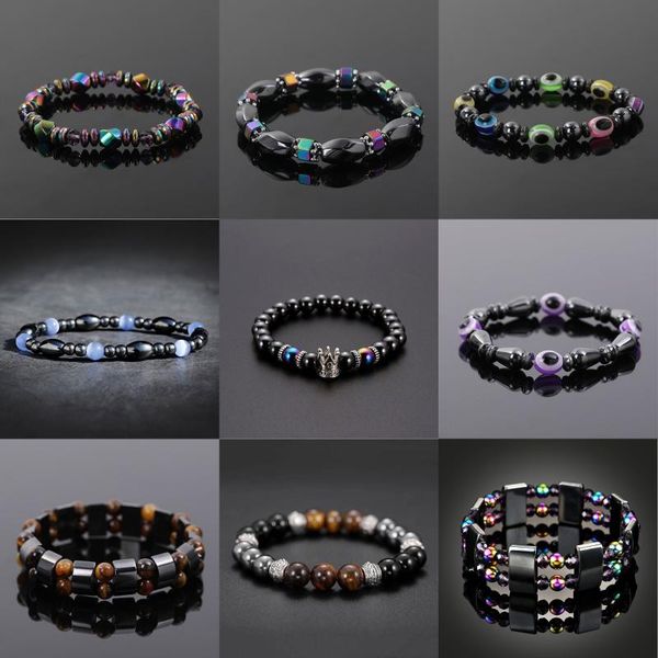 beaded, strands multicolor magnetic natural stones hematite beads elastic rope bracelet for men energy stone jewelry, Black
beaded, strands multicolor magnetic natural stones hematite beads elastic rope bracelet for men energy stone jewelry, Black