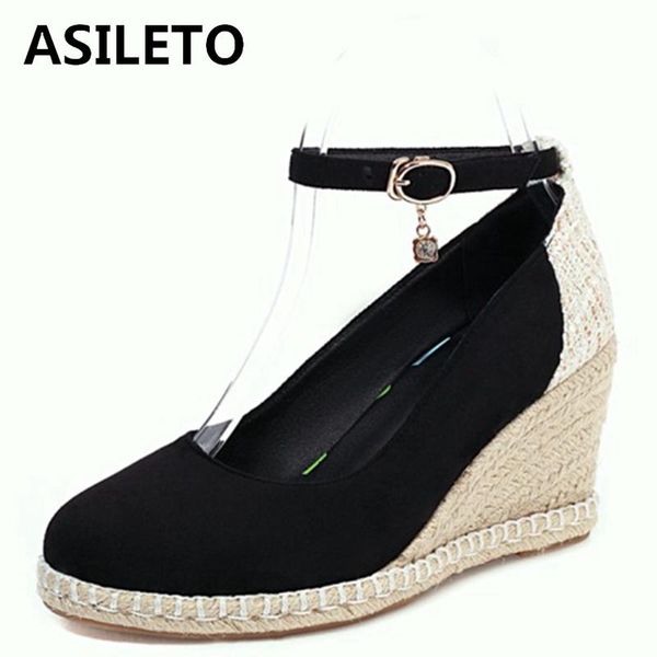 dress shoes asileto 2021 spring patchwork pumps suede cover heel ankle buckle strap rattan wedges round toe 7.5cm size 30-44 green a4172, Black
dress shoes asileto 2021 spring patchwork pumps suede cover heel ankle buckle strap rattan wedges round toe 7.5cm size 30-44 green a4172, Black