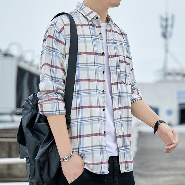 men's shirt long sleeve spring new fashion and autumn korean casual coat clothes, White;black
men's shirt long sleeve spring new fashion and autumn korean casual coat clothes, White;black