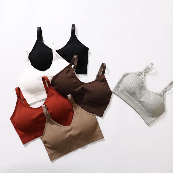 bras seamless vest bra women adjustable fitness quick dry padded without steel ring ladies slim brassiere, Red;black 
bras seamless vest bra women adjustable fitness quick dry padded without steel ring ladies slim brassiere, Red;black