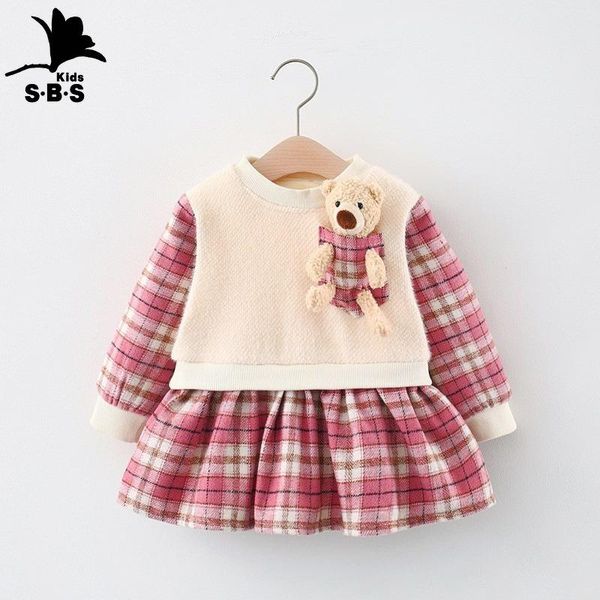 girl's dresses children's clothes 2021 autumn and winter arrival baby girl long-sleeved plus velvet plaid dressw with bear ornamen, Red;yellow
girl's dresses children's clothes 2021 autumn and winter arrival baby girl long-sleeved plus velvet plaid dressw with bear ornamen, Red;yellow