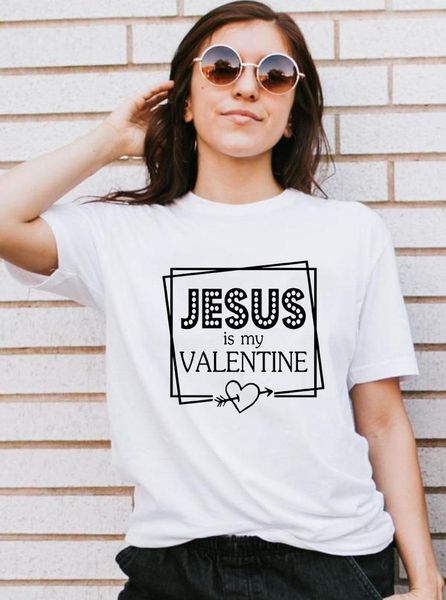 women's t-shirt 08jesus is my valentine print women christian short sleeve streetwear god faith t shirts female valentines day gift vin, White
women's t-shirt 08jesus is my valentine print women christian short sleeve streetwear god faith t shirts female valentines day gift vin, White